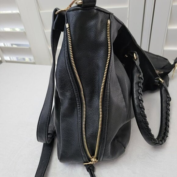 Moda Luxe Gray Tote Faux Leather Suede Purse Satchel - Picture 12 of 14